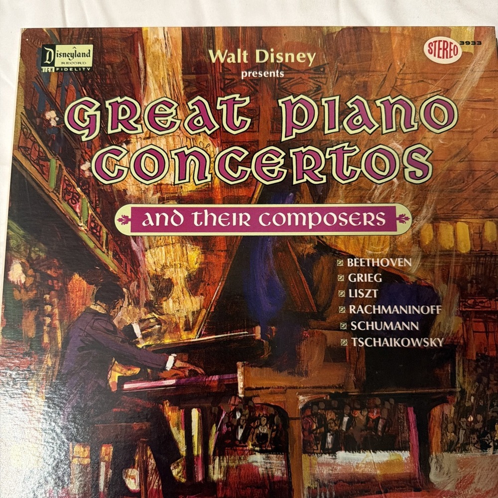 Walt Disney, 1965 Great Piano Concertos And Their Composers LP Record 3933 - Picture 12 of 16